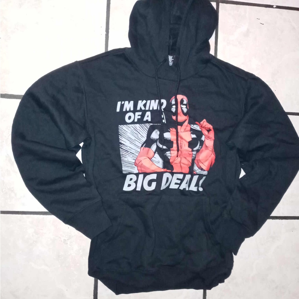 Marvel Black Hoodie with Red and White Graphic